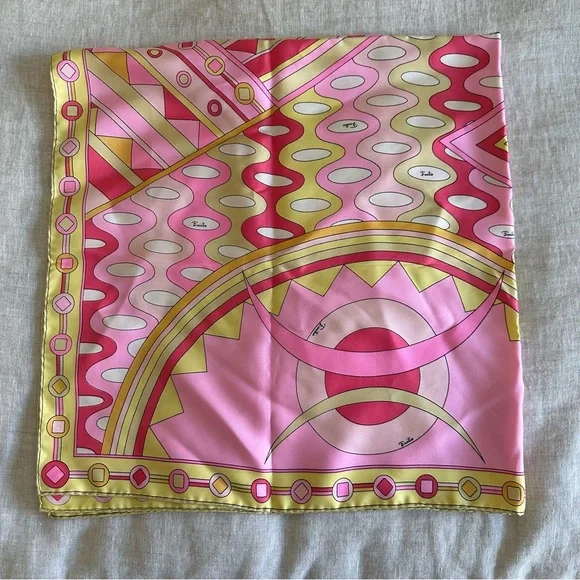 Emilio Pucci Silk Scarf with Geometric Design - Picture 4 of 6